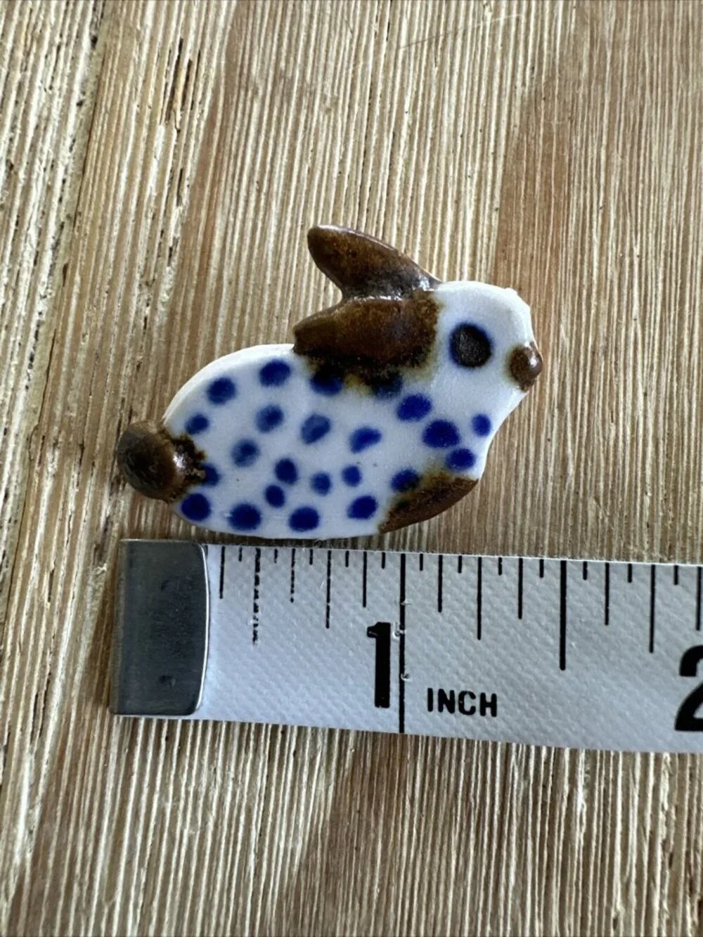 Handmade Art Perrin Creek Pottery Pin Brooch Bunny Rabbit Country Farmhouse
